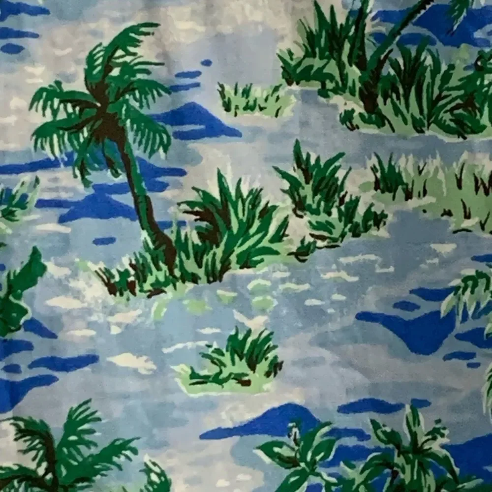 J. Crew Green and Blue Tropical Casual Shirt